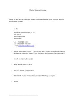 Muster-Widerrufsformular